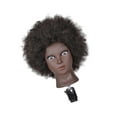 thumbnail image 1 of Maytalsory Hair Styling Practice Doll Head Training Mannequin Clamp Afro Black Skin, 1 of 8