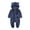 Navy, variant on Baby Plush Long Sleeve Fleece Jumpsuit with Bear Ears Baby Fleece Hooded Jumpsuit Infant Winter Outfi