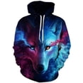 thumbnail image 4 of Sudadera con capucha de gran tamaño para hombre 2023, patrón de animales de lobo en 3D, sudadera de moda de guerrero feroz, chándales divertidos de calle sueltos, fitness, 4 of 5