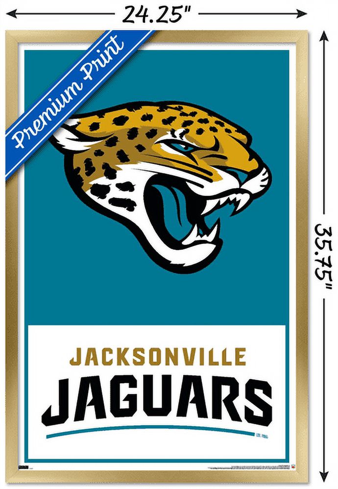 NFL Jacksonville Jaguars - Logo 21 Wall Poster, 22.375" x 34", Framed