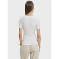 thumbnail image 5 of Women's Summer Scoop Neck Short Sleeve T-Shirts Ribbed Knit Slim Fitted Casual Basic Top, 5 of 6
