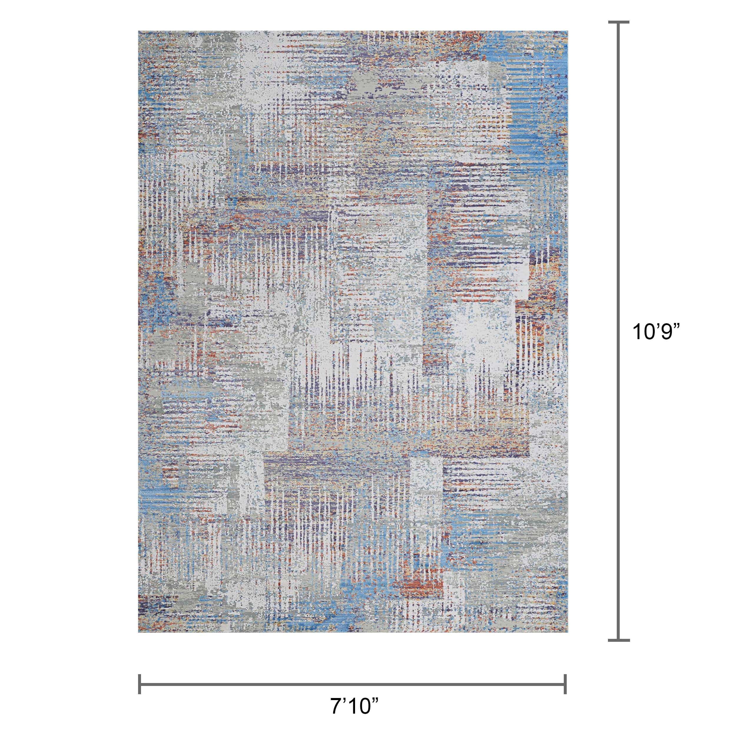 Couristan Vibrata Watercolor Blocks Multi-Pastels Area Rug