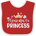 thumbnail image 3 of Inktastic Grandpa's Princess Crown and Flowers Girls Baby Bib, 3 of 4