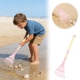 thumbnail image 2 of Small Leaf Rake Wooden Handle Leaf Rake with Metal Tines, 27 Inches Length for Garden Cleaning Activities, Lightweight Hand Rake for Yard, Pink, 2 of 9
