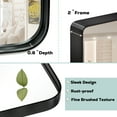 thumbnail image 4 of Keonjinn 60 x 36 inch Black Bathroom Mirror for Wall Vanity Mirror, Rectangle Brushed Matte Metal Frame for Modern Minimalist Farmhouse Home Decor Wall Mounted(Horizontal/Vertical), 4 of 6