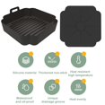 thumbnail image 5 of Yesbay Air Fryers Liner Double Handle Heat Resistant Square Dishwasher Safe Silicone Baking Pan Waterproof Non-stick Frying Chicken Basket Mat Kitchen Accessories, 5 of 8