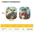 thumbnail image 3 of Jeiento Highland Cow Car Windshield Sunshade Animal Driving Car Window Sun Shield 2 Pack Car Windshield Cover Sun Shade Auto Accessory Fits Windshields of Most Sizes, 3 of 7