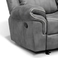 thumbnail image 3 of Furniture of America Gordon Modern Faux Leather Manual Reclining Loveseat with Console, Warm Gray, 3 of 5