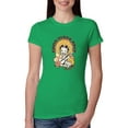 thumbnail image 1 of Wild Bobby, Betty Boop Good Vibes Only Betty Boop Womens Slim Fit Junior Tee, Kelly, X-Large, 1 of 5