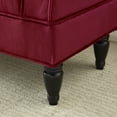 thumbnail image 6 of Linon Lillian Upholstered Bench Rolled Sides Dark Wood Legs in Berry Red Fabric, 6 of 6