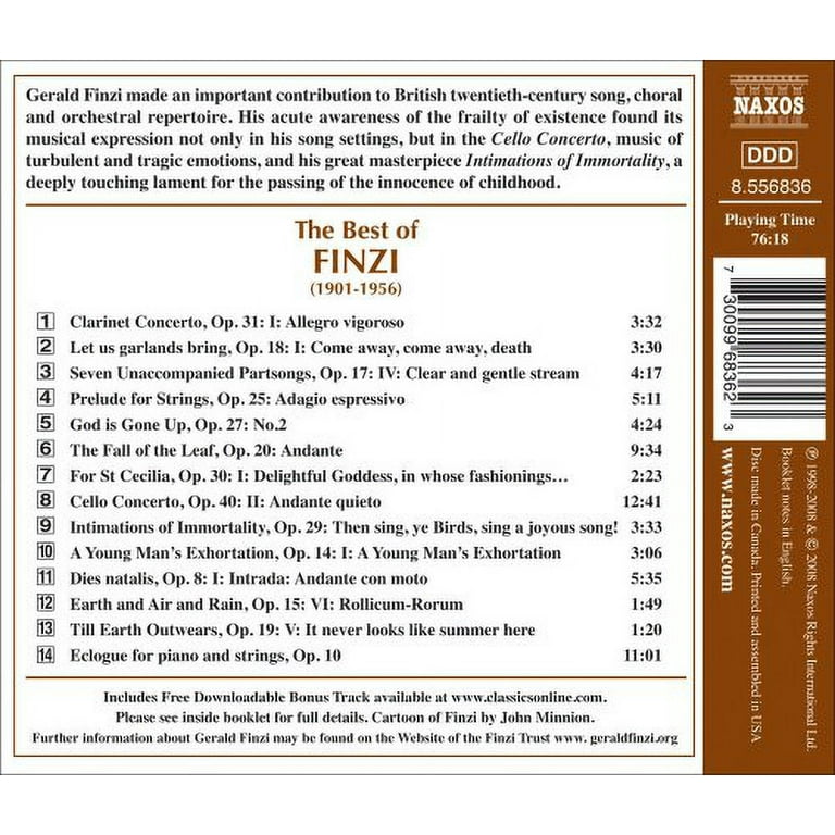 (CD)Best of Finzi／Finzi、Hugh、Whitton、Lloyd-Jones Finzi / Hugh / Whitton / Lloyd-Jones - Best of Finzi - Music