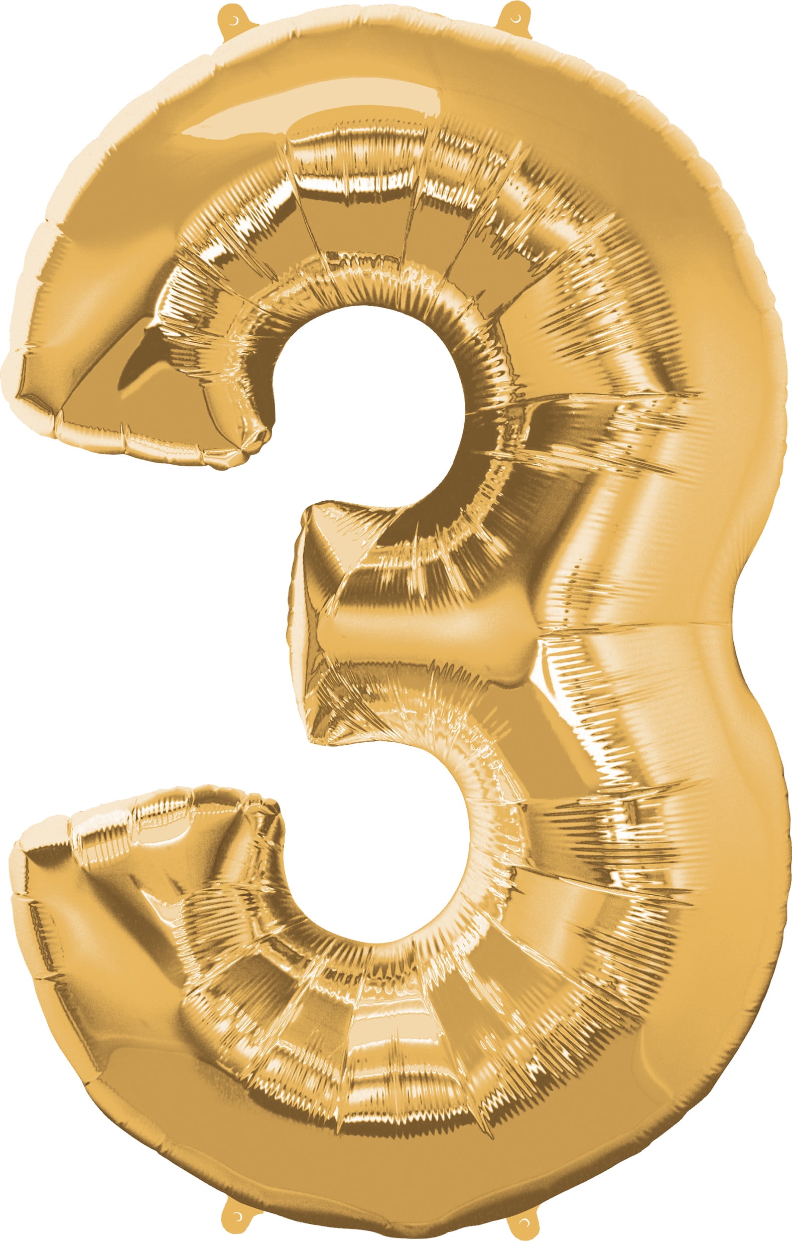 Way to Celebrate Number 3 Gold Foil Balloon