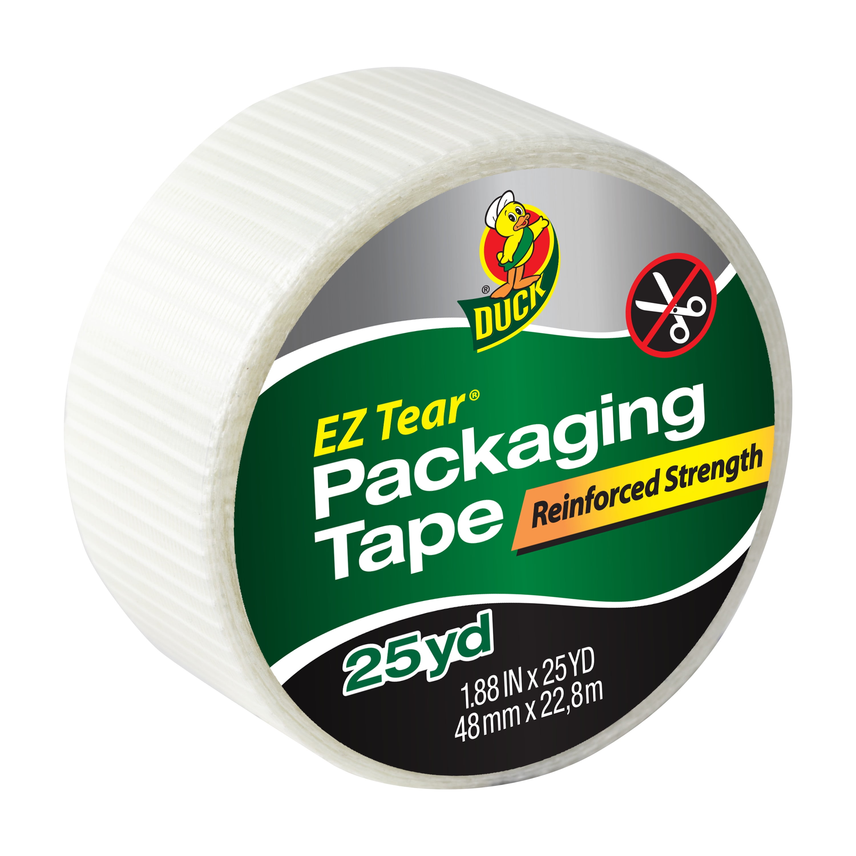 Duck Brand EZ Tear Reinforced Packing Tape, Non-Transparent, 1.88 in. x 25 yd.