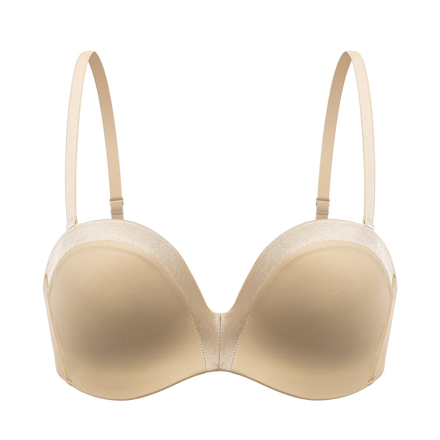 Vgplay Beige 34A Strapless Bra with Clear Straps Convertible