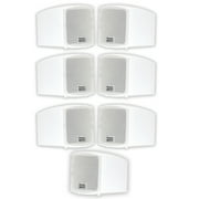 Acoustic Audio AA321W Mountable Speakers Passive Indoor White Bookshelf 7 Pack