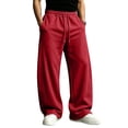 thumbnail image 2 of Evdexr Mens Sweatpants Baggy Straight Leg Sweats 2026 Workout Athletic Wide Leg Pants Breathable Loose Fit Drawstring Lounge Trousers with Pockets M, 2 of 7