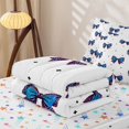 thumbnail image 5 of Manfei Cheetah Print Bow Zipper Twin Comforter Sets with Fitted Sheet and 2 Pillowcases,Blue Girly Bowknot Zipper Bedding Set,Colorful Stars Reversible,4-Piece, 5 of 7