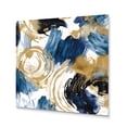 thumbnail image 2 of Designart "Dynamic Abstract Pattern with Blue & Golden Textures V III" Abstract Metal Art Living Room, 2 of 5