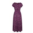 thumbnail image 3 of QLEICOM Women's 2023 Summer Dress Chiffon Casual Print V-Neck Short Sleeve Long Dress Maxi Dresses Beach Sundress Dress Purple XXL, US Size:12, 3 of 6