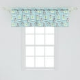 thumbnail image 2 of Ambesonne Funny Window Valance, Penguins and Snowmans on Ice Floes Antarctica Cartoon Caps Scarfs Funny Pattern, Curtain Valance for Kitchen Bedroom Decor with Rod Pocket, 54" X 18", Multicolor, 2 of 3