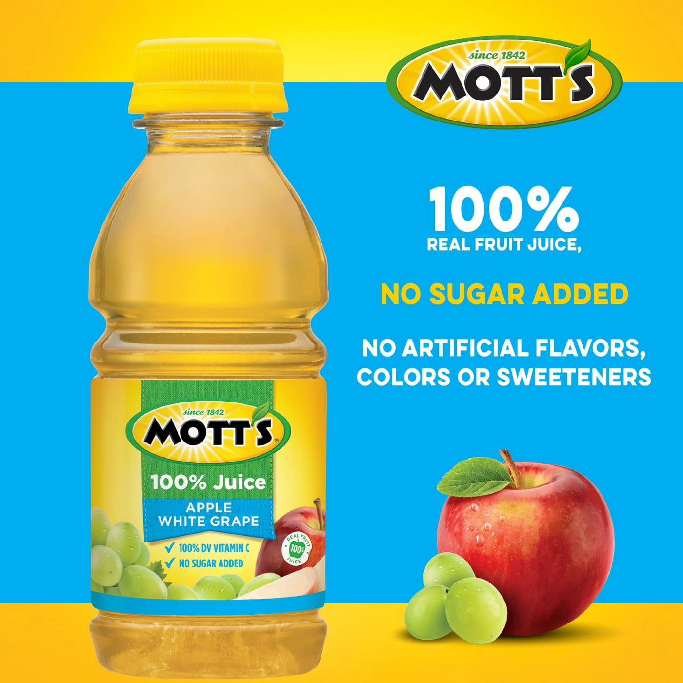 Mott's 100% Apple White Grape Juice 8 oz Bottles - 6 pk (Pack of 2)