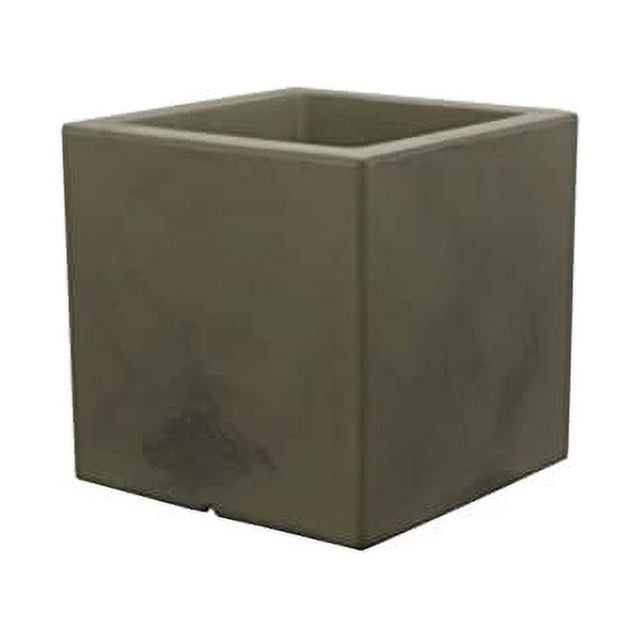 Ecobo Maceta Cuadrada Ecológica 39,9 cm, Estilo Bloco, Uso Interior/Exterior, Duradera, Versátil y Ligera, Diseñada por Artesanos Brasileños, Diseño Contemporáneo, Todo Tipo de Climas, Beige.