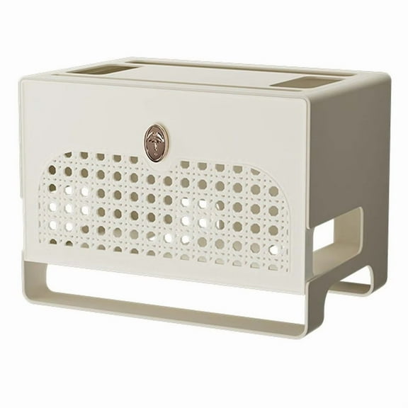 Cable Management Box for Power Outlets, Router,TV Wires, USB Hub - Hollow Panel Design Multifunctional Cord Organizer A,1 * cable management box,White