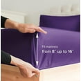thumbnail image 6 of CGK Linens 6-Piece Breathable and Cooling Sheet Set With Extra Matching Pillowcases - Queen Size Bed Sheets Fits 8"-16" Mattresses, Purple, 6 of 7