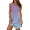 thumbnail image 2 of Up to 30% off Women Summer Dresses, Women's Summer Sexy Fashion Printing Sleeveless V-Neck Dress(Light Blue,M), 2 of 7