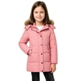 thumbnail image 4 of Wantdo Girl's Winter Coat Fleece Lined Parka Mid-Long Waterproof Puffer Jacket Pink 6/7, 4 of 11
