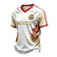 thumbnail image 3 of LNZGNM 2026 Mexico Soccer Jersey, Men’s V-Neck Short Sleeve Fan Shirt for Game Day, Training, Travel, and Casual Wear,White(XL), 3 of 5