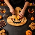thumbnail image 5 of Cheapark Ghost Shaped Bamboo Cutting Board, Solid Natural Wood Halloween Serving Tray, Kitchen Countertop Cheese Fruit Platter, Single Wooden Board 12 x 10 In, 5 of 6
