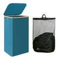 thumbnail image 2 of Cesta para ropa sucia Cesta para ropa sucia de bambú Cesta para ropa sucia con mango de madera y tapa Cesta de almacenamiento Cesta para ropa sucia de bambú para el hogar Cesta para ropa sucia de, 2 of 9