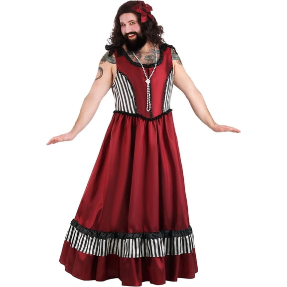 Men's Plus Size Bearded Woman Costume 2X