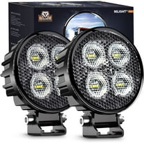 Nilight 2PCS 3Inch Led Pods Round 1500LM Built-in EMC Work Light 90°Flood Beam Angle for Offroad Lights Side Light Rear Back-Up Light for Tractor Truck Motorcycle Boat ATV UTV