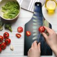 thumbnail image 3 of Basketball Cutting Board, Crowded Basketball Arena Just Before Game Starts Tournament Theme, Decorative Tempered Glass Cutting and Serving Board, Wine Bottle Shape, Beige Navy Brown, by Ambesonne, 3 of 5