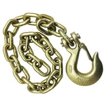 2 New 3/8" X 35" Grade 70 Trailer Safety Chains with Forged Hooks & safety Clips -25004