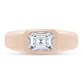 thumbnail image 2 of 7x5MM Emerald Cut Lab Created Moissanite Diamond Signet Engagement Ring For Men In 14K Rose Gold Over Sterling Silver(G-H Color,VVS1 Clarity,1.00 Cttw)-6.5, 2 of 7