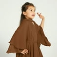 thumbnail image 4 of IDOPIP Kids Girls Muslim Chiffon Abaya Open Front Cardigan Modest Dress with Hijab Middle East Arabian Robe, 4 of 7