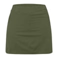 thumbnail image 4 of hlysgo Womens 2-in-1 High Waisted Skort Wide Band Tummy Control Side Split Built-in Shorts Athletic Skirt for Tennis Golf Running Yoga Casual Wear Army Green,XL, 4 of 6