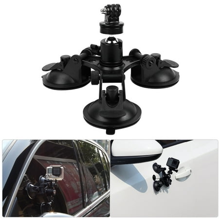Image of Triple Suction Cup Mount Car Camera Suction Cup Car Sucker Mount Holder Car Triple Suction Cup Sucker Mount Holder Bracket With Head For OSMO For Camera