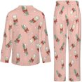 thumbnail image 5 of Top-kevin Champagne Glasses Snowflakes Pine Women's Long-Sleeve Shirt And Full-Length Bottom Pajama Set, 5 of 12