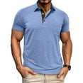 thumbnail image 1 of Golf Shirts for Men with Pocket Short Sleeve T-Shirts Mens Casual Solid Color Pullover Button Collared Slim Breathable Athletic Workout Tees Tops, 1 of 7