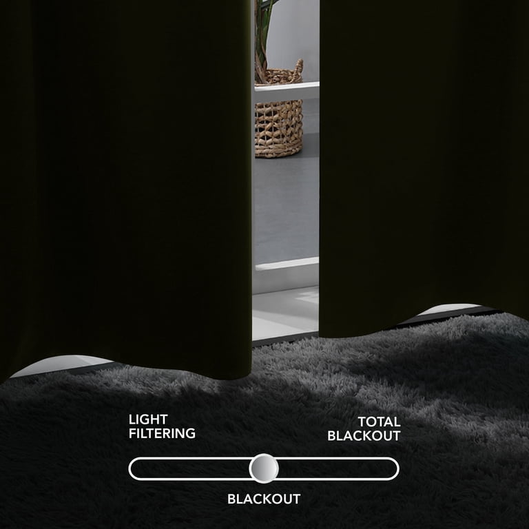 Deconovo Solid Blackout Curtains, 38"W x 84"L, Chocolate photo 5