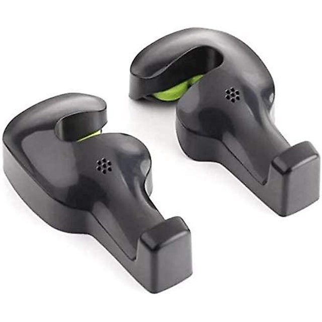 Gancho universal del soporte del reposacabezas del asiento trasero del coche para la bolsa del bolso del paño de la tienda (negro-set de 2) Feliz Sencillez