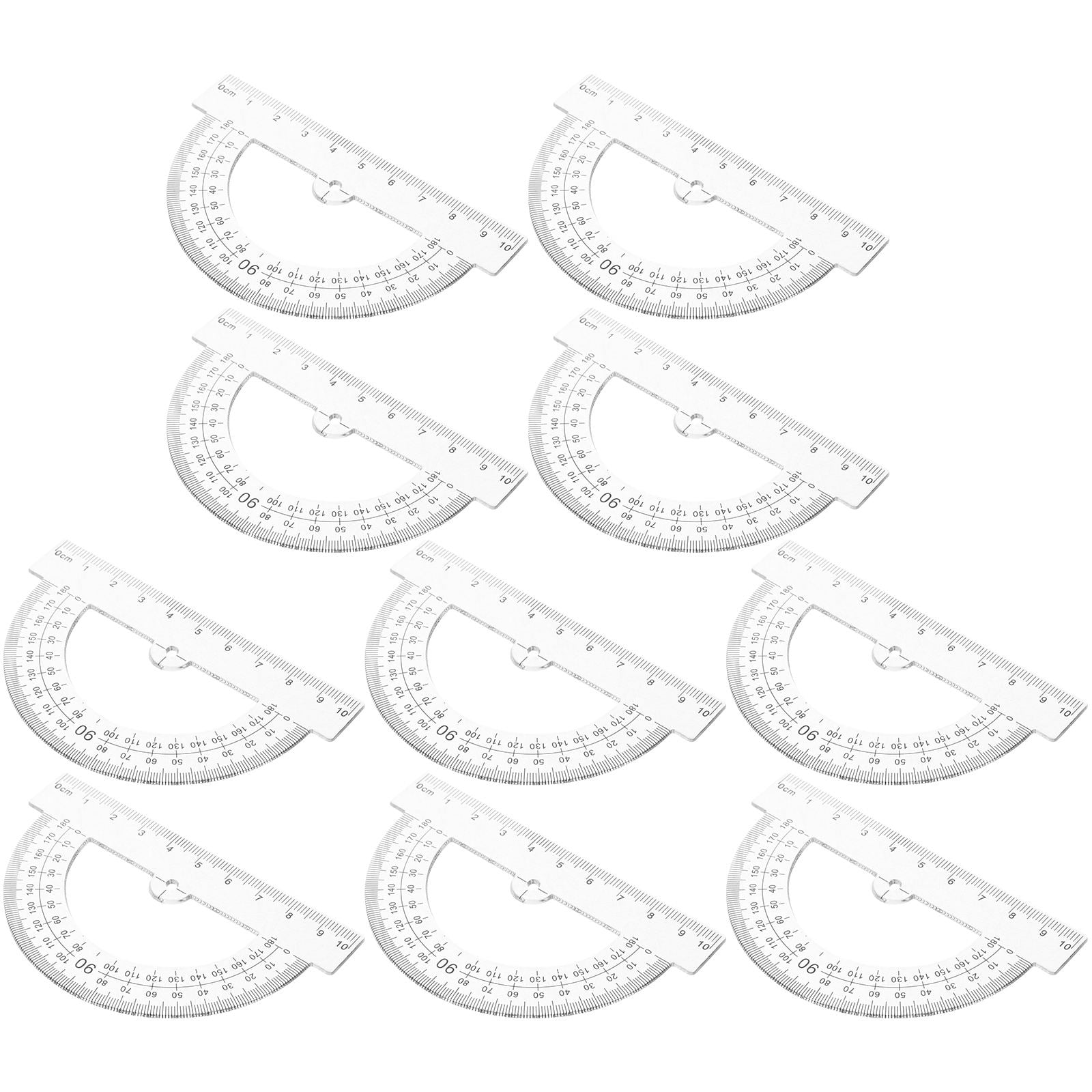 WRITWAA 10Pack Adjustable Plastic Protractor for Drafting Measurement Tools for School White