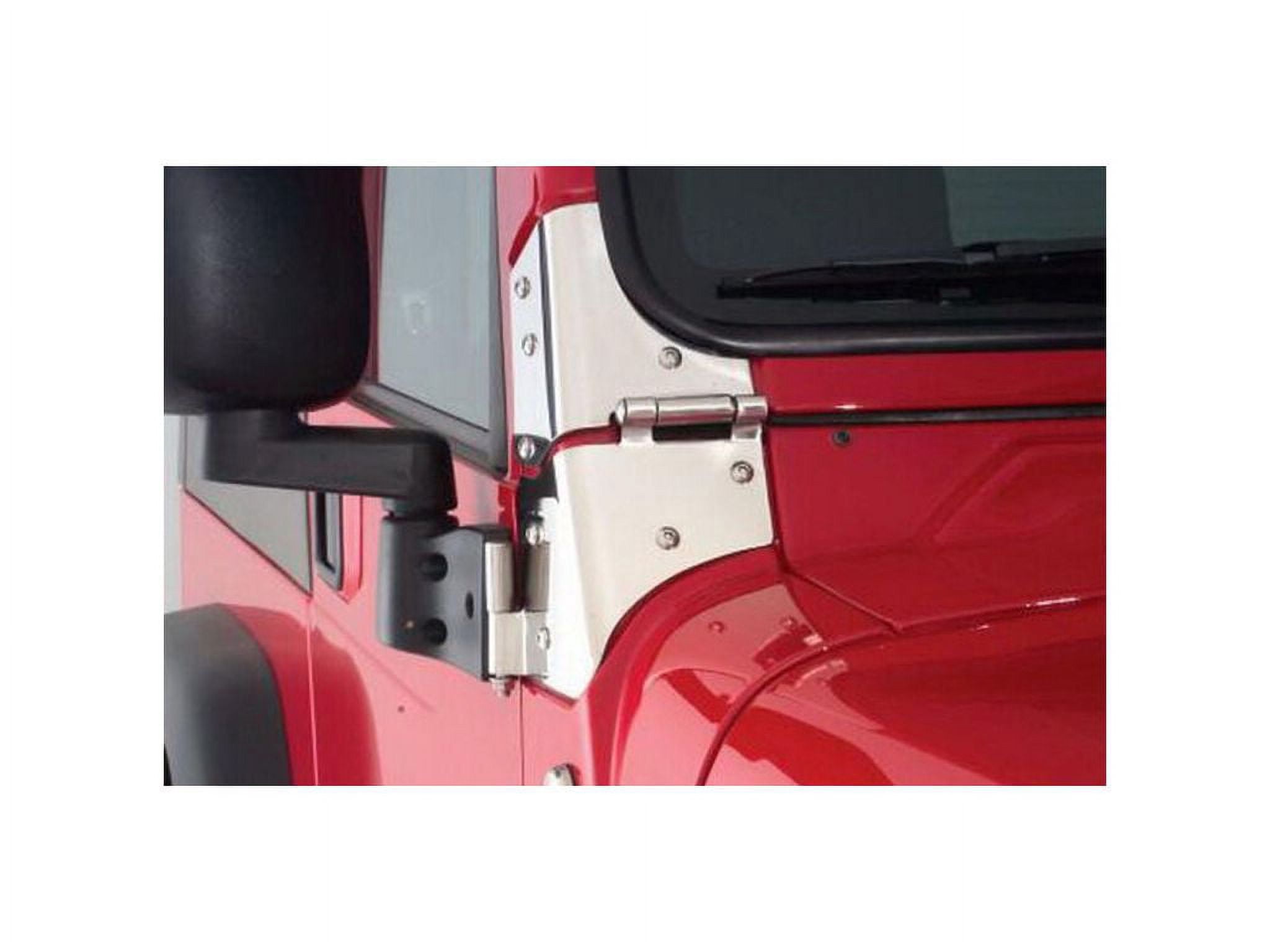 Rampage by RealTruck Door HInges for Jeep Wrangler/CJ | Black, Stainless Steel | 7603 | Compatible with 1976 - 1995 Jeep CJ & Wrangler
