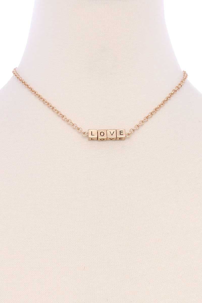 Metal Love Mama Block Letter Necklace 