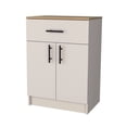 thumbnail image 3 of Miekor Furniture Ivory And Natural Oak 2-Door Kitchen Pantry With 1 Drawer 27649, 3 of 7