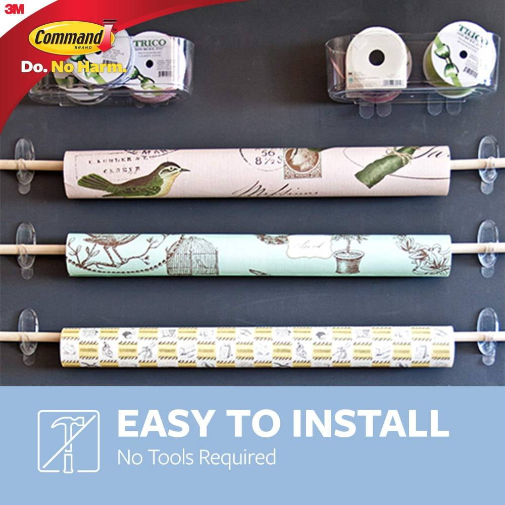 Command Large Clear Hook Damage Free Adhesive 1 Hook 2 Strips, 6-Pack